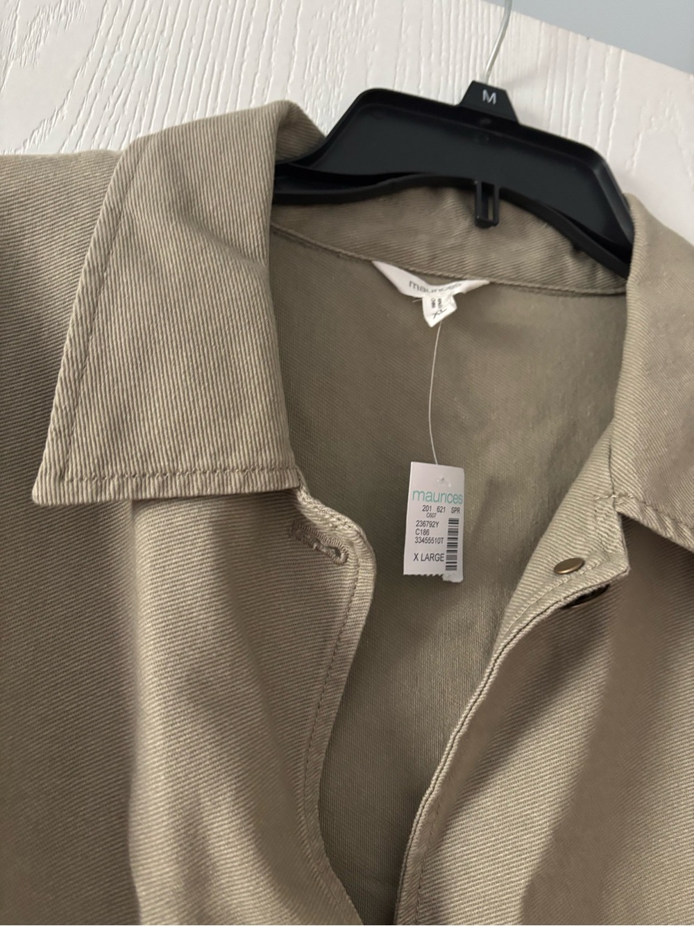 Maurices Khaki Utility Jacket - Button Front Collared Style